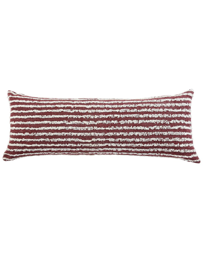 Lr Home Merlot Red Striped Lumbar Decorative Pillow