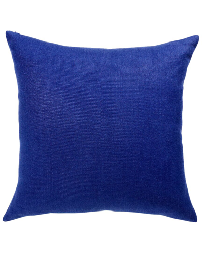 Lr Home Estate Handwoven Blue Solid Linen Decorative Pillow