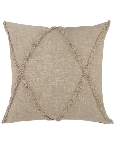 Lr Home Reid Taupe Diamond Tufted Cotton Decorative Pillow In Brown