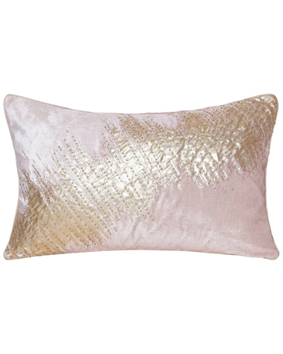 Lr Home Chloe Blush Pink & Gold Abstract Sequined Decorative Pillow