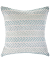 Lr Home Sofie Woven Chevron Striped Blue & Mint Decorative Pillow In Blue