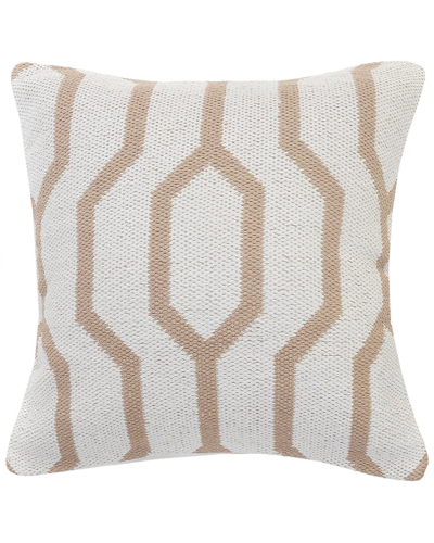 Lr Home Modern Geometric Tan & White Decorative Pillow In Brown