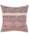 Lr Home Mia Woven Striped Pink Overtufted Decorative Pillow In Pink