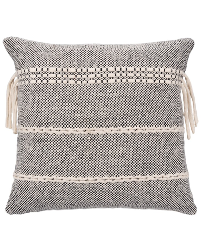 Lr Home Finn Handwoven Cottage Textured Decorative Pillow In Black