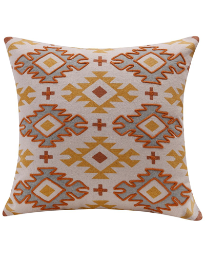 Lr Home Sedona Handmade Geometric Cotton Yellow Decorative Pillow