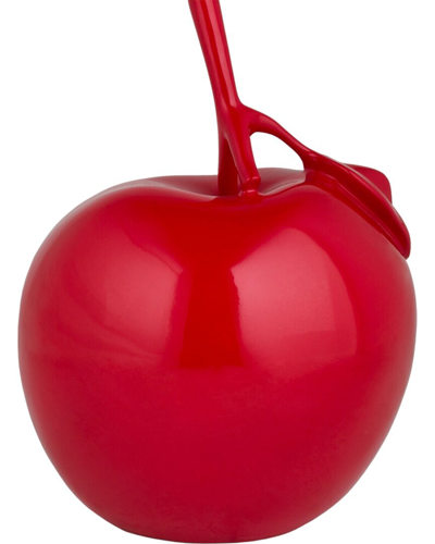 Finesse Decor Solid Color Apple Sculpture In Red