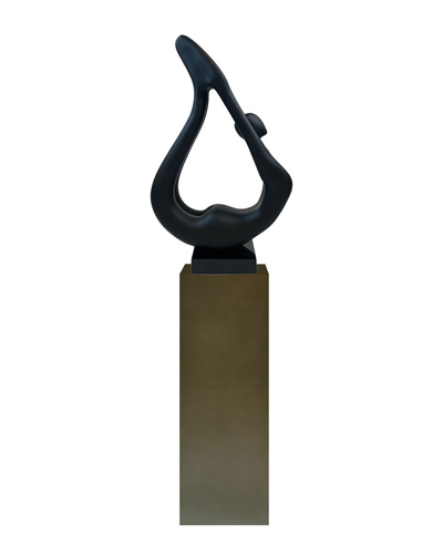 Finesse Decor Yoga Black Sculpture - Grey Base