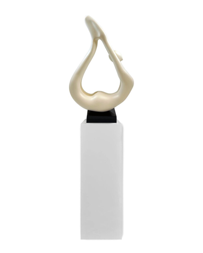 Finesse Decor Yoga White Sculpture - White Base