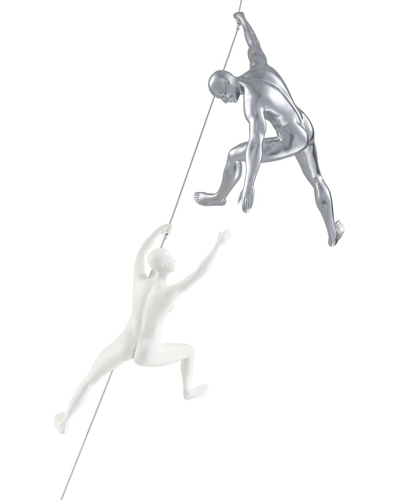 Finesse Decor Climbing Couple Set Of 2 Wall Sculptures In White