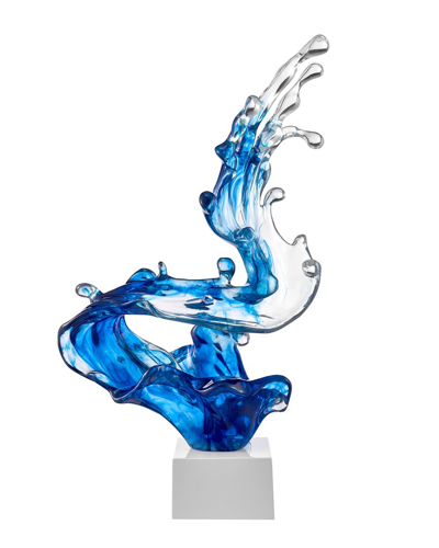 Finesse Decor Braker Wave Sculpture In Blue