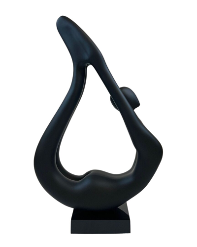 Finesse Decor Yoga Black Sculpture - Bronze Base
