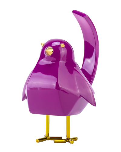 Finesse Decor Bird Sculpture In Purple