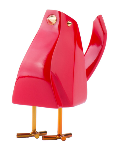 Finesse Decor Bird Sculpture In Red