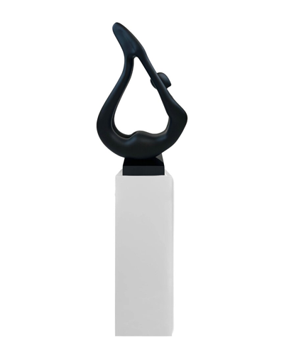 Finesse Decor Yoga Black Sculpture - White Base