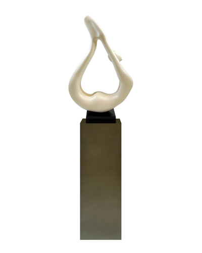 Finesse Decor Yoga White Sculpture - Grey Base