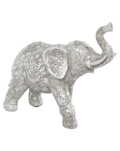 Peyton Lane Elephant Engraved Sculpture In Silver