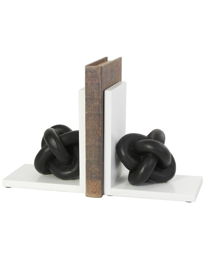 Peyton Lane Set Of 2 Knot Bookends With Stands In Black
