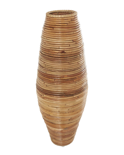 Peyton Lane Rattan Handmade Tall Wrapped Vase In Brown