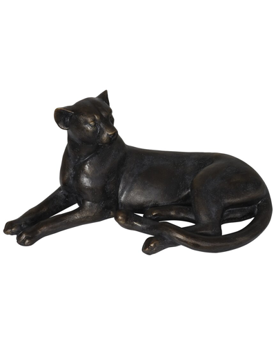 Peyton Lane Leopard Laying Sculpture In Black