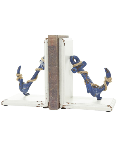 Peyton Lane Set Of 2 Anchor Bookends With Stands In Blue