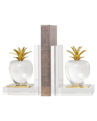 Peyton Lane Set Of 2 Crystal Apple Bookends