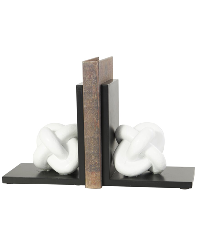 Peyton Lane Set Of 2 Knot Bookends With Stands In White