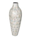 Peyton Lane Mother-of-pearl Handmade Mosaic Vase In White