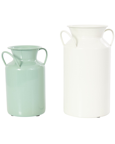 Peyton Lane Set Of 2 Decorative Jug Vases In Teal