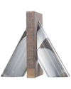 Peyton Lane Set Of 2 Geometric Crystal Pyramid Bookends In Silver