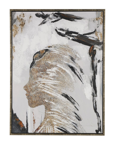 Peyton Lane Abstract Woman's Profile Framed Canvas Wall Art
