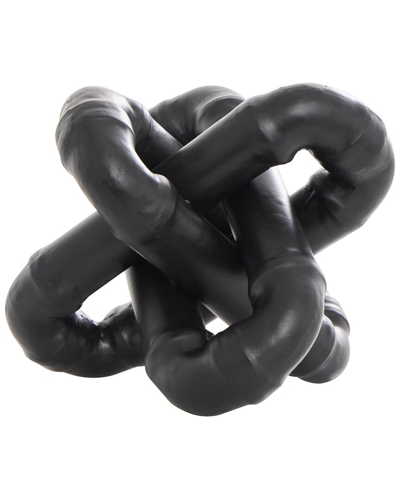 Peyton Lane Geometric Chain Link Jack Sculpture In Black
