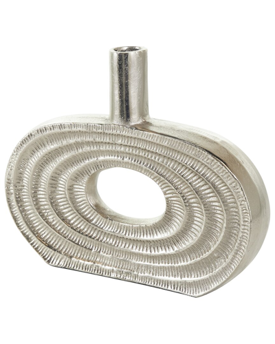 Peyton Lane Geometric Circular Vase In Silver