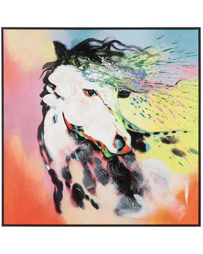 Peyton Lane Horse Abstract Paint Splatter Framed Canvas Wall Art