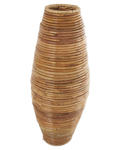 Peyton Lane Rattan Handmade Wrapped Vase In Brown