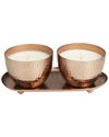 Peyton Lane Set Of 2 White Wax Jasmine Scented Hammered 10oz 1-wick Candle In White