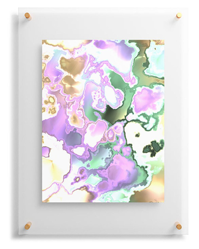 Deny Designs Kaleiope Studio Fractal Marble Floating Acrylic Print In Green