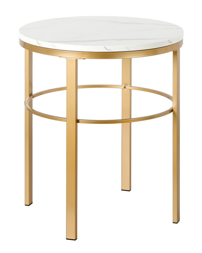 Abraham + Ivy Gaia 20in Round Side Table With Faux Marble Top