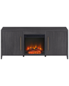 Abraham + Ivy Jasper Rectangular Tv Stand With Log Fireplace For Tvs Up To  65in