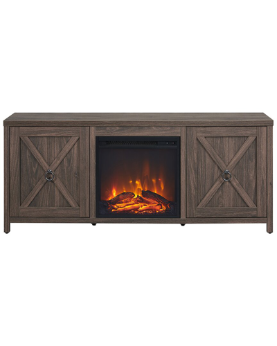 Abraham + Ivy Granger Rectangular Tv Stand With Log Fireplace For Tvs Up To  65in