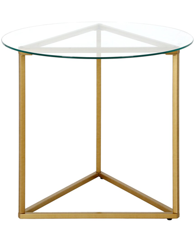 Abraham + Ivy Jenson 24in Round Side Table With Glass Top