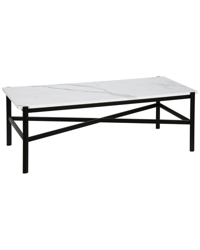 Abraham + Ivy Braxton 46in Rectangular Coffee Table With Faux Marble Top