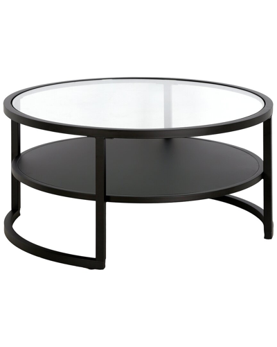 Abraham + Ivy Winston 34.25in Round Coffee Table With Metal Shelf