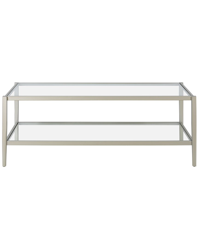 Abraham + Ivy Hera 45in Rectangular Coffee Table With Glass Shelf