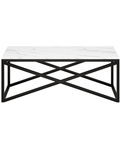Abraham + Ivy Calix 46in Rectangular Coffee Table With Faux Marble Top