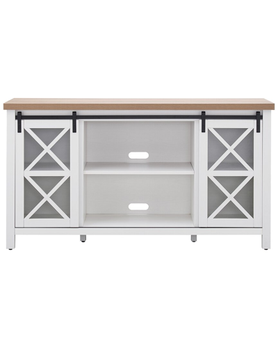 Abraham + Ivy Clementine 68in White And Golden Oak Tv Stand