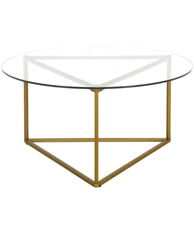 Abraham + Ivy Jenson 35in Round Coffee Table With Glass Top