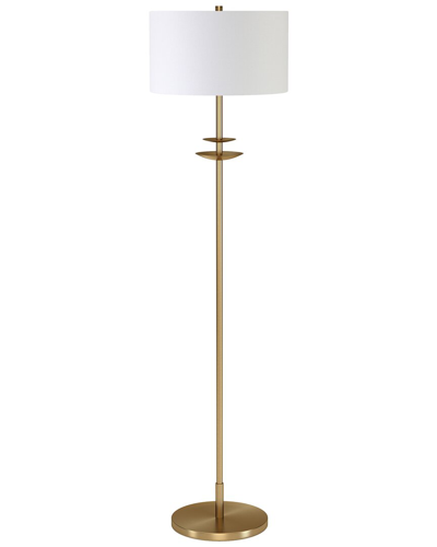Abraham + Ivy Avery 63in Tall Floor Lamp With Fabric Shade In Brass