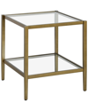 ABRAHAM + IVY ABRAHAM + IVY HERA 20IN SQUARE SIDE TABLE WITH GLASS SHELF