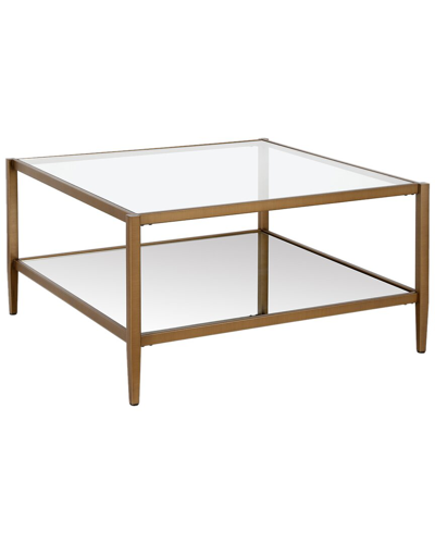 Abraham + Ivy Hera 32in Square Coffee Table With Mirror Shelf