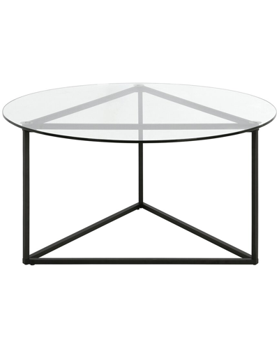 Abraham + Ivy Jenson 35in Round Coffee Table With Glass Top